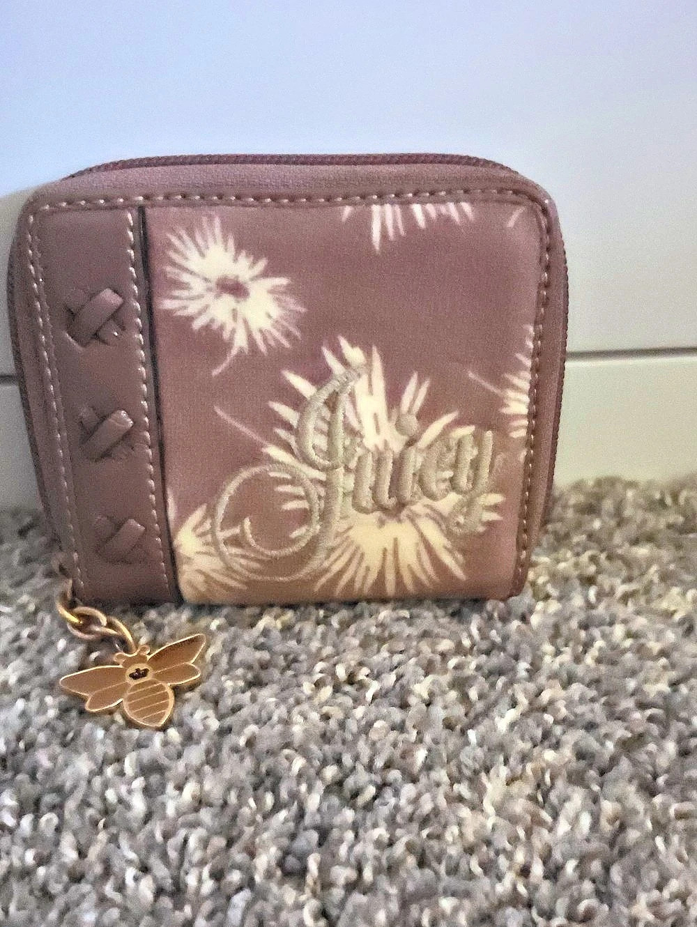 Vintage 2015 Juicy Couture Juicy Princess Floral Brown & Pink Wallet